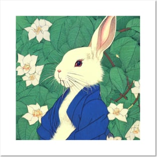 Cute Flowers White Dwarf Rabbit American Cutest Bunny Posters and Art